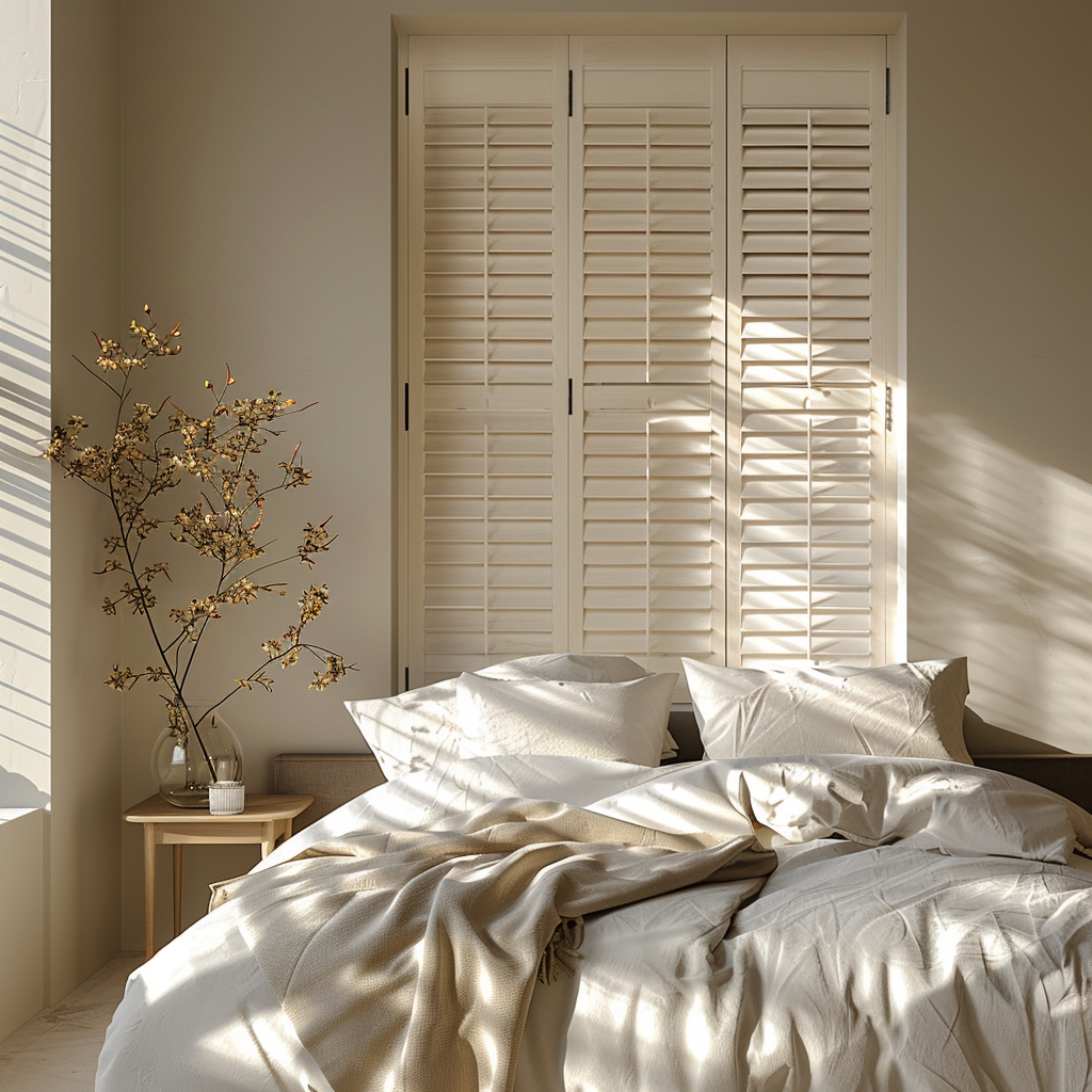 white plantation shutters