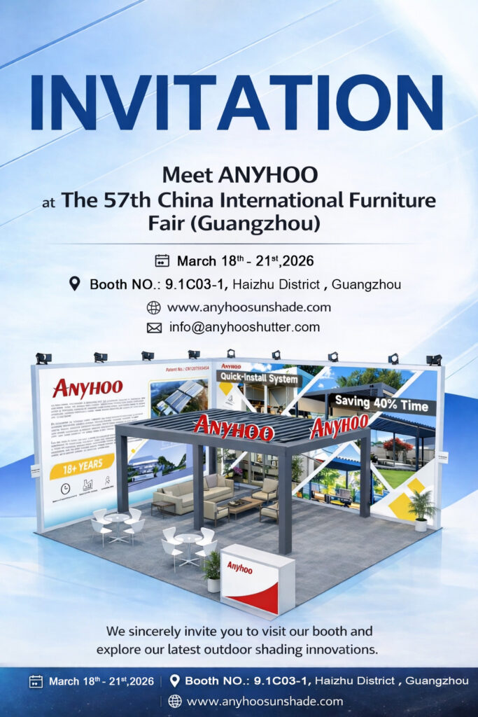 ANYHOO Debuts 40% Faster Pergola at Guangzhou Fair