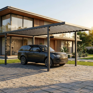Motorized Waterproof Louvered Carport with Adjustable Roof