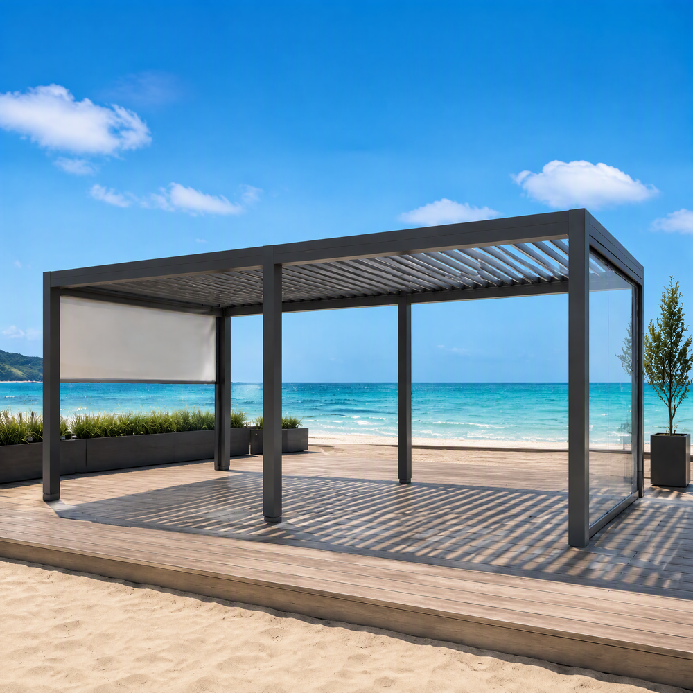 Pergola with Retractable Roof and Side Screens